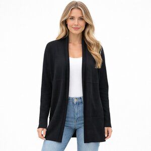 Lululemon Merino Wool Sit In Lotus Split Back Black Cardigan Sweater Size 6